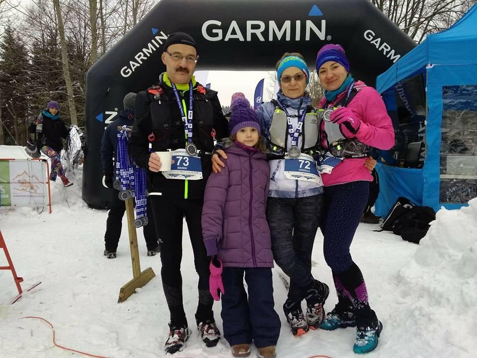 Rodzinny sukces w Bieszczadach - we troje ukończyli zimowy maraton
