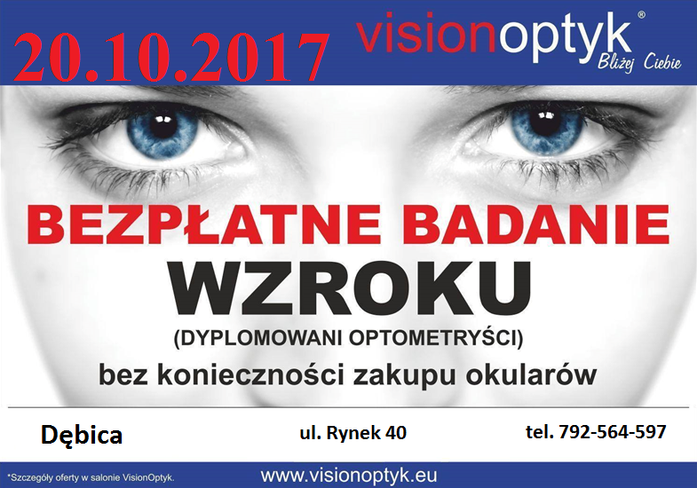 BEZPŁATNE BADANIE WZROKU DNIA 20.10.2017