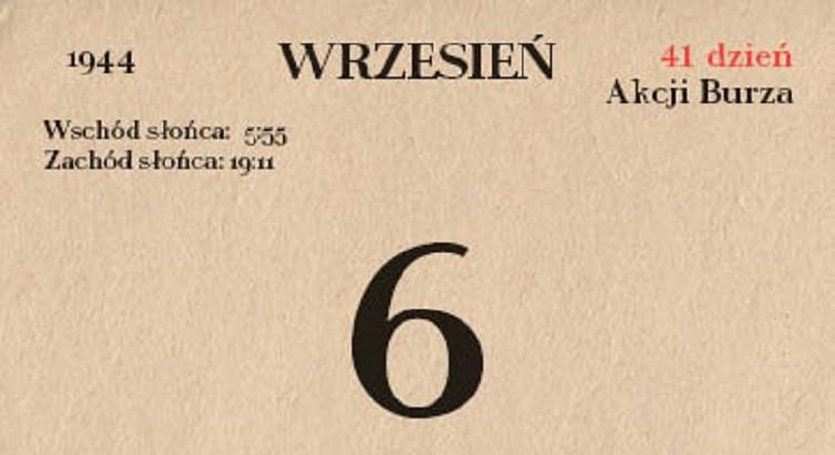 73. rocznica Akcji Burza - 6 września 1944