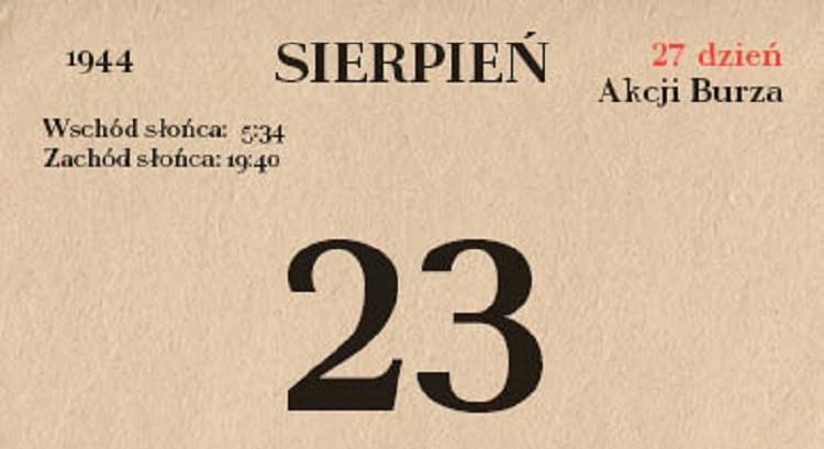 73. rocznica Akcji Burza - 23 sierpnia 1944