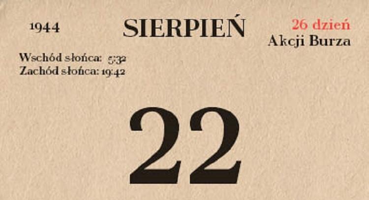 73. rocznica Akcji Burza - 22 sierpnia 1944