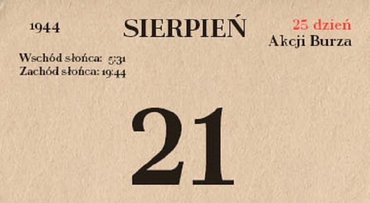 73. rocznica Akcji Burza - 21 sierpnia 1944