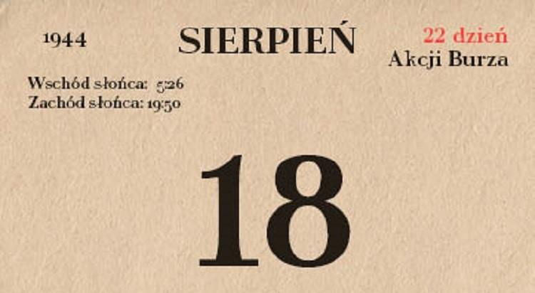 73. rocznica Akcji Burza - 18 sierpnia 1944