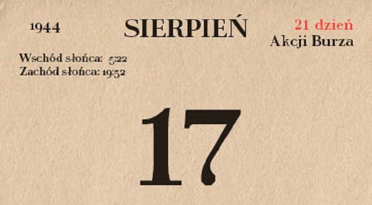 73. rocznica Akcji Burza - 17 sierpnia 1944