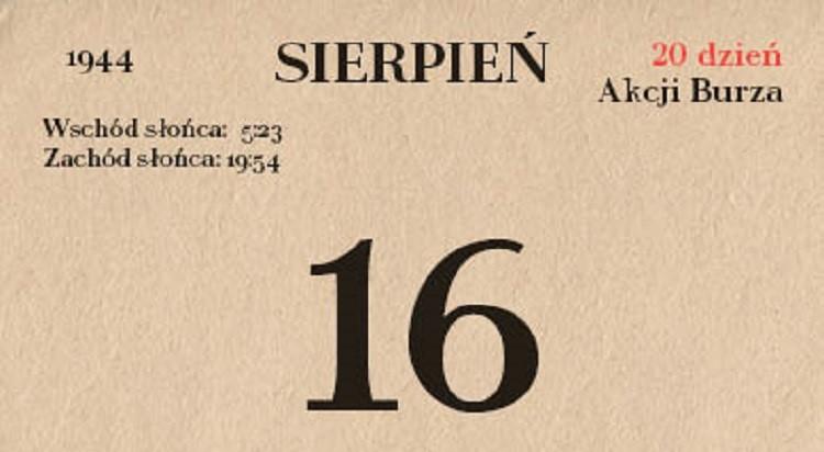 73. rocznica Akcji Burza - 16 sierpnia 1944