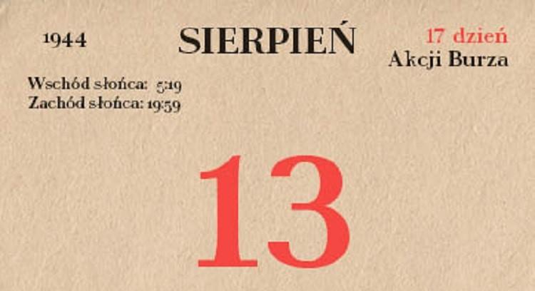 73. rocznica Akcji Burza - 13 sierpnia 1944
