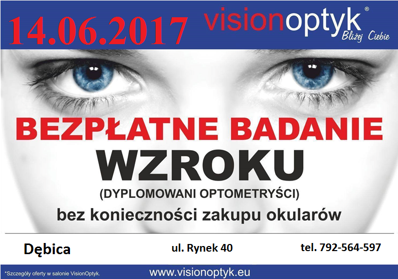 BEZPŁATNE BADANIE WZROKU 14 CZERWCA 