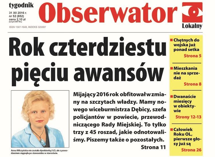 Po świętach Obserwator Lokalny z Kalendarzem dębickim na rok 2017