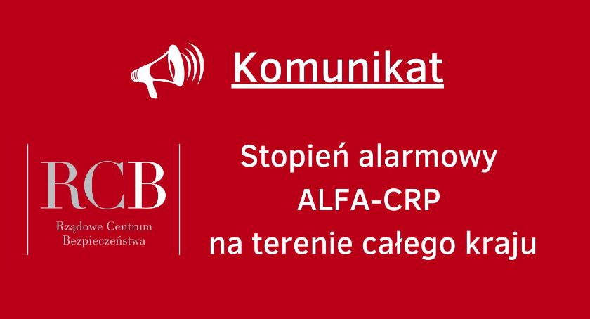 Uwaga! Pierwszy stopień alarmowy na terenie całego kraju