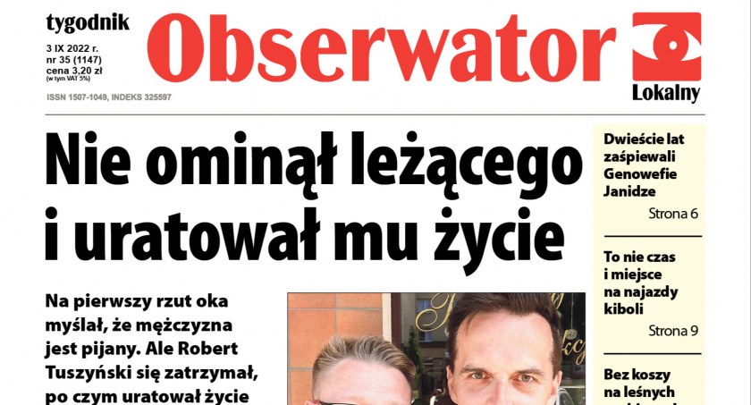 Nie ominął leżącego i uratował mu życie