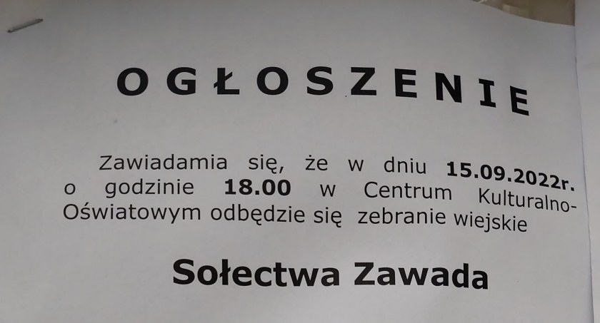 Masz sprawę, zgłoś ją na zebraniu wiejskim