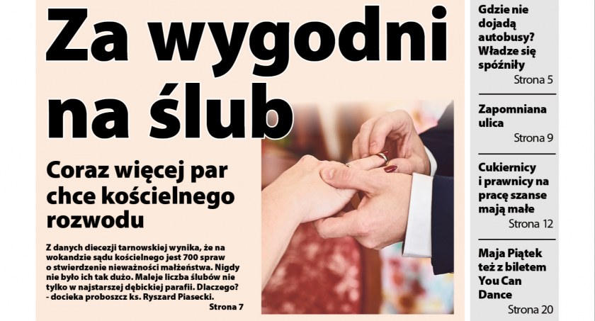W najnowszym Obserwatorze Lokalnym o kryzysie ślubów