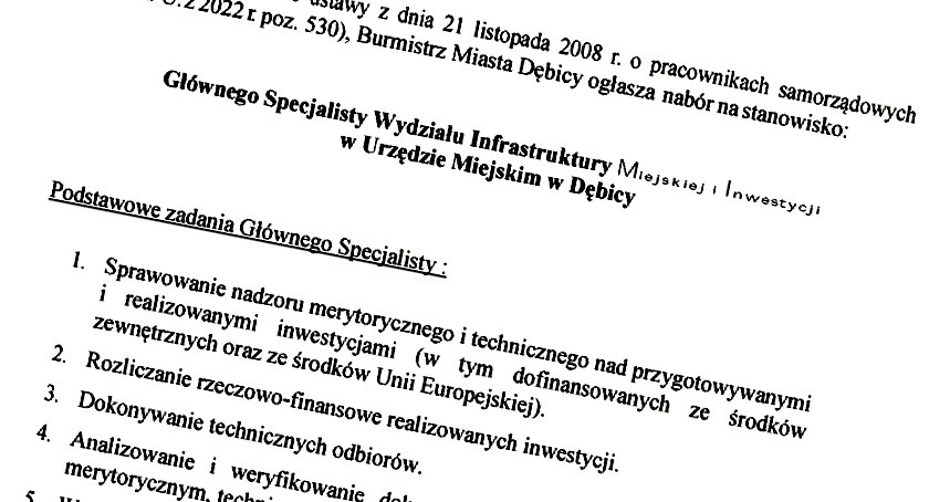 Czeka praca: Ratusz i MOSiR szukają specjalistów