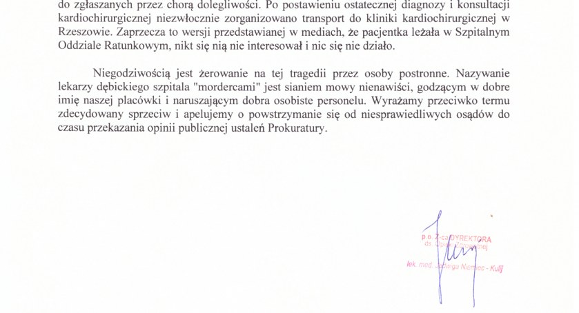 Dyrekcja ZOZ przerywa milczenie. Jest oświadczenie