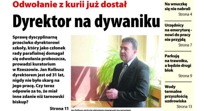 Dyrektor na dywaniku. O tym piszemy w tygodniku Obserwator Lokalny