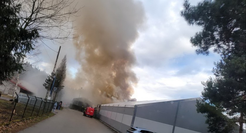 Ponad stu strażaków gasi pożar w Czarnej