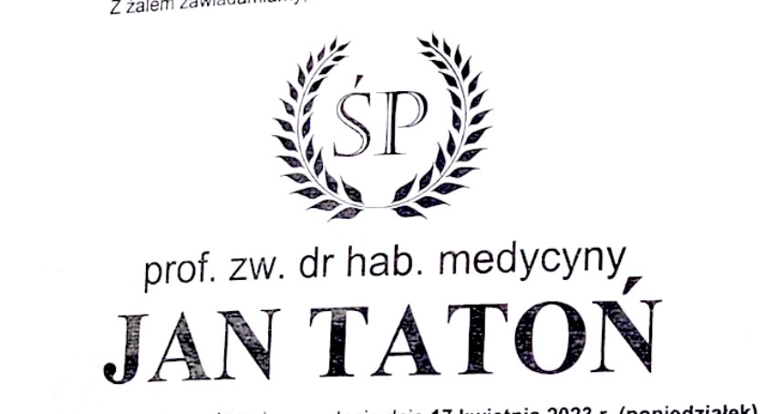 Pochodzący z Pilzna specjalista miał 93 lata