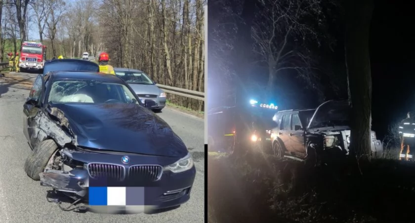 Dwa wypadki koło Szestna w Wielką Sobotę