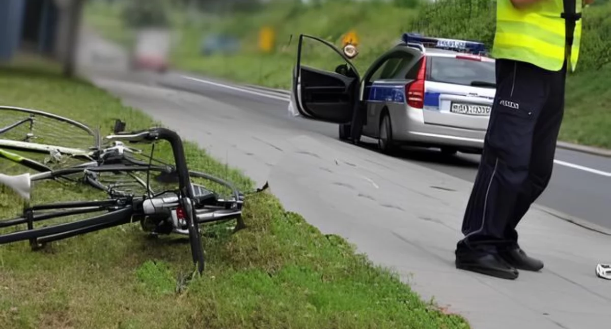 Wypadek na skrzyżowaniu w Mikołajkach – poszkodowana rowerzystka trafiła do szpitala