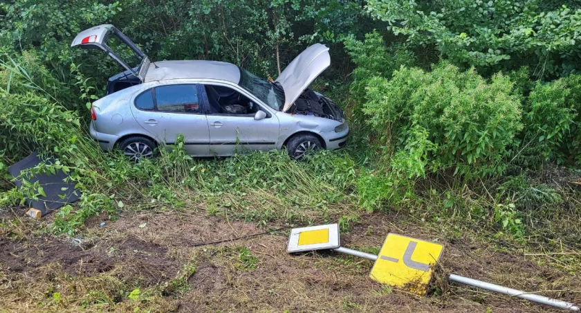 Kolizja na DK16 koło Mikołajek. Na szczęście nikt nie ucierpiał