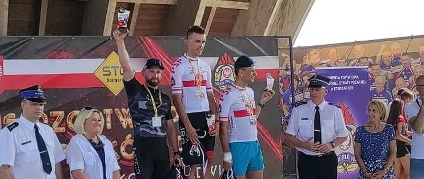 Strażak z Mrągowa wicemistrzem Polski w kolarstwie górskim