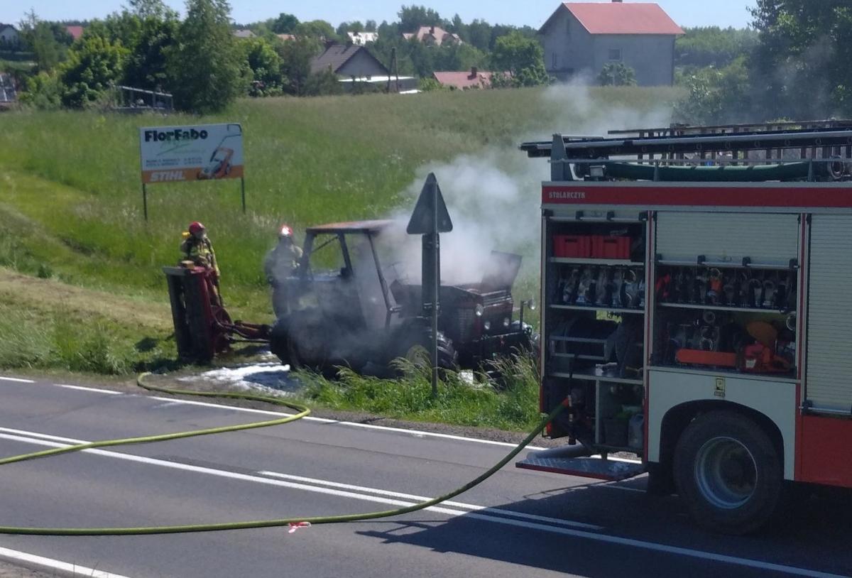 Marcinkowo: Pożar ciągnika na krajowej szesnastce
