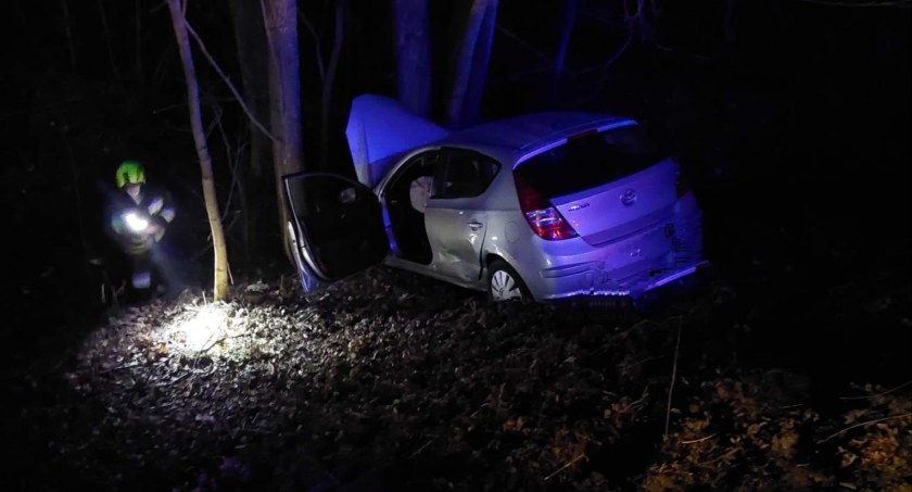 Koło Szestna konar spadł na auto, kobieta na obserwacji