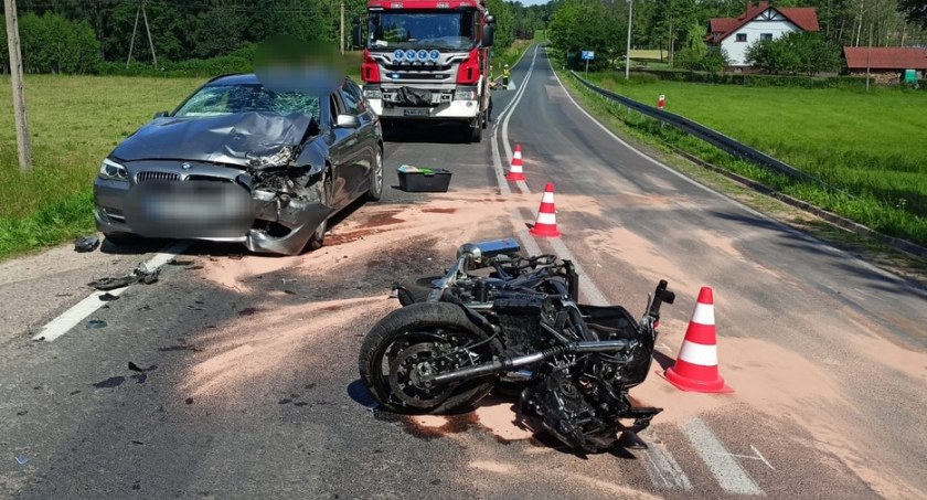 Niecierpliwy motocyklista sprawcą wypadku koło Inulca