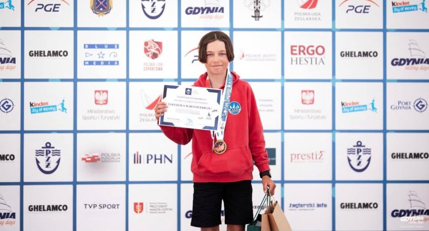 Maciej Szawkowski, zawodnik Bazy Mrągowo najlepszy w Polsce w klasie Optimist