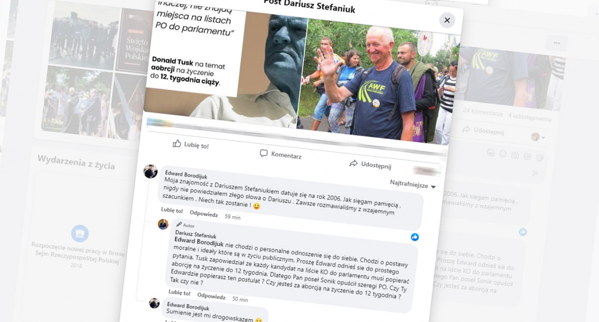 WYBORY 2023: Dariusz Stefaniuk ostro atakuje katechetę, który kandyduje z innej listy. Poszło o aborcję
