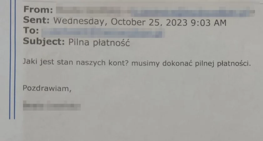 Biała Podlaska: Spółka mogła stracić ponad 120 tys. zł za sprawą jednego maila