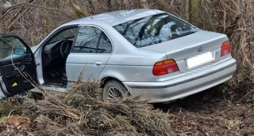 Pijany w BMW uciekał przed policją. Zjechał z drogi w zarośla