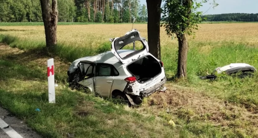 Wypadek na drodze wojewódzkiej w Jelnicy: 22-latek bez uprawnień zderzył się czołowo z VW