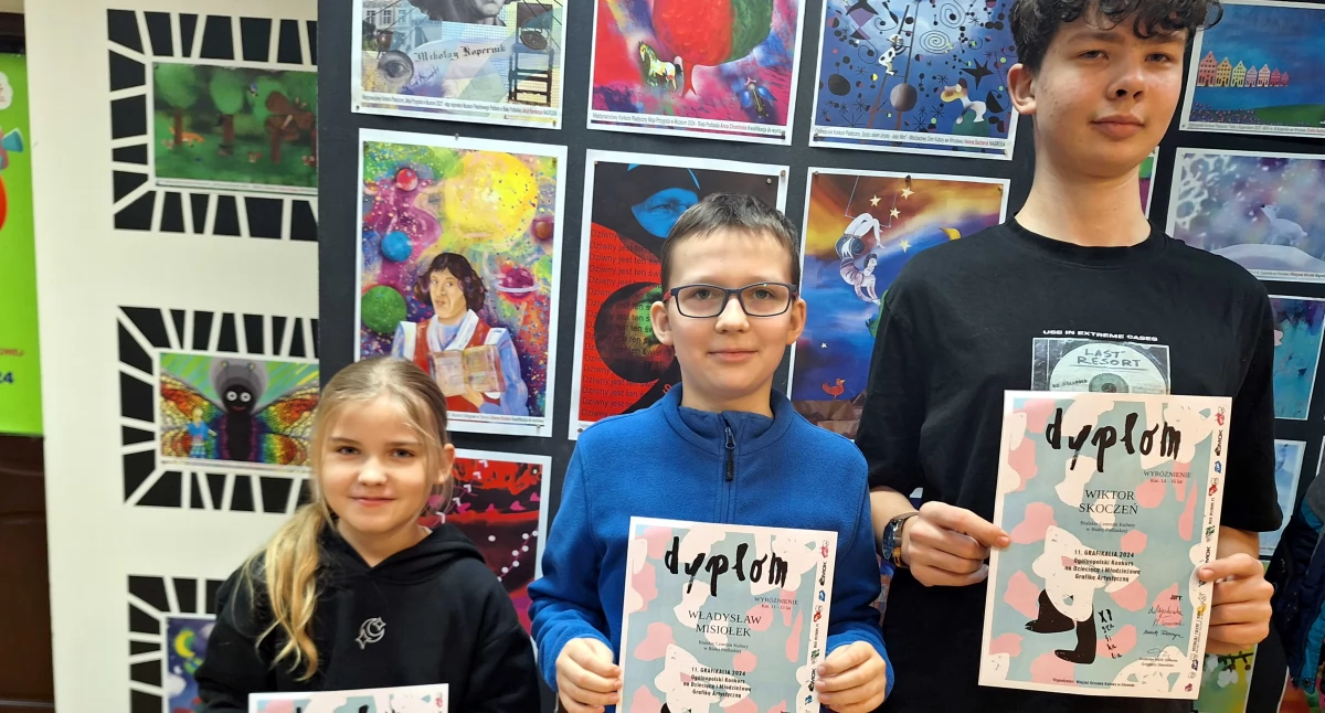 Młodzi graficy z Białej Podlaskiej podbili GRAFIKALI 2024: Trójka uczniów z 