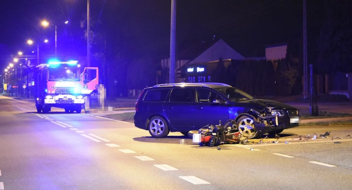 Wypadek na ul. Lubelskiej w Białej Podlaskiej. Kierowca Volvo nie ustąpił pierwszeństwa motocykliście