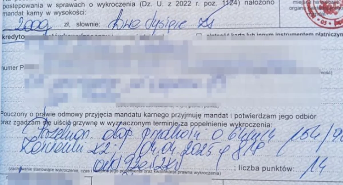 Pędził 154 km/h „krajową dwójką”- tłumacząc się pośpiechem, dostał 14 punktów i 2000 zł mandatu
