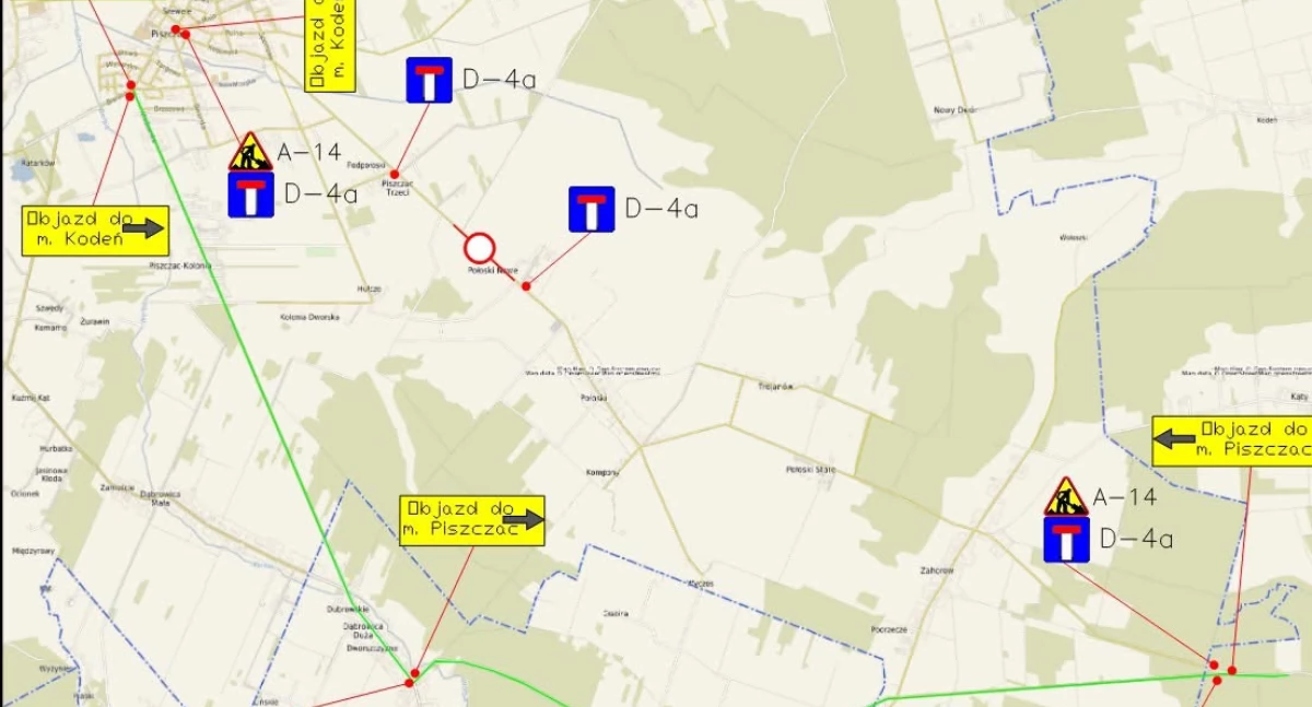 Zamknięcie drogi powiatowej nr 1055L. Kierowcy muszą przygotować się na utrudnienia