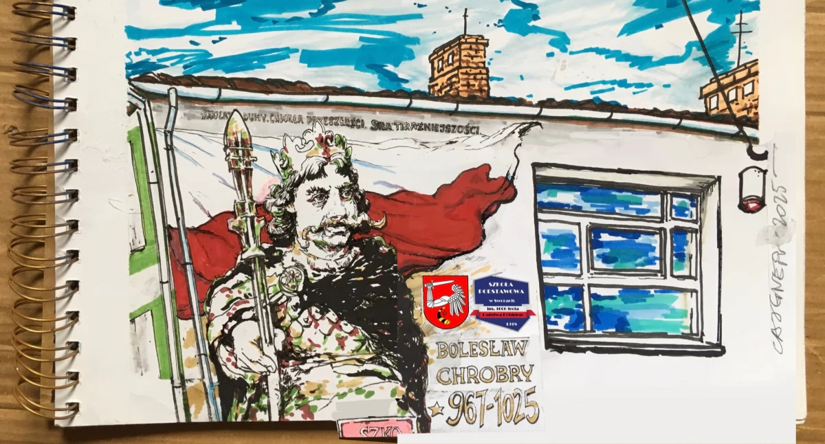 Swory upamiętnią 1000-lecie koronacji Bolesława Chrobrego muralem na ścianie szkoły
