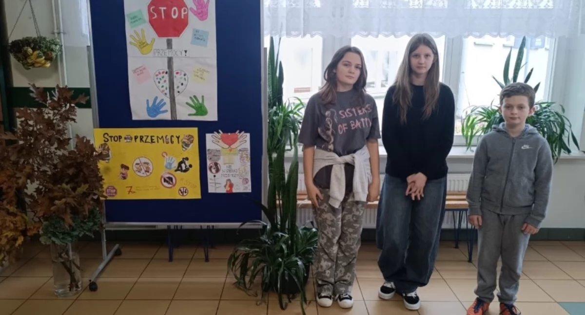 Rozstrzygnięcie konkursu plastycznego „Stop przemocy! Reaguję” w Szkole Podstawowej w Zalesiu