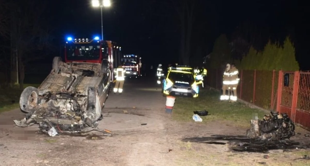 Dachowanie w gminie Piszczac! Kierowca miał ponad promil alkoholu