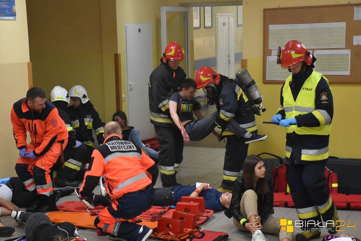 Ćwiczenia strażackie w ZSO nr 3 w Białej Podlaskiej