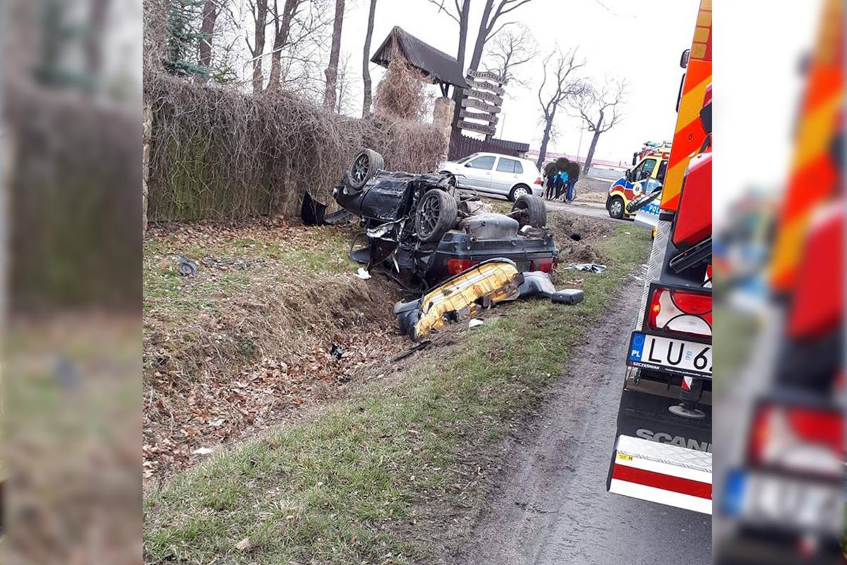 Otarł się o śmierć. Dachował i skasował auto
