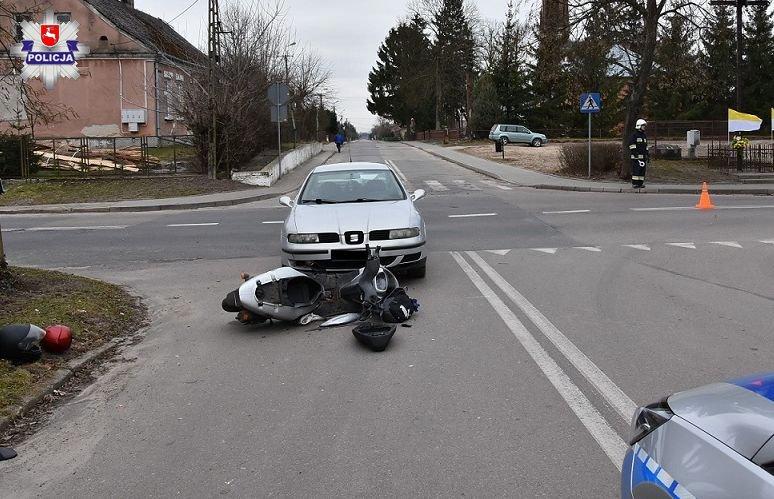 Na skrzyżowaniu wjechał w kobietę na motorowerze