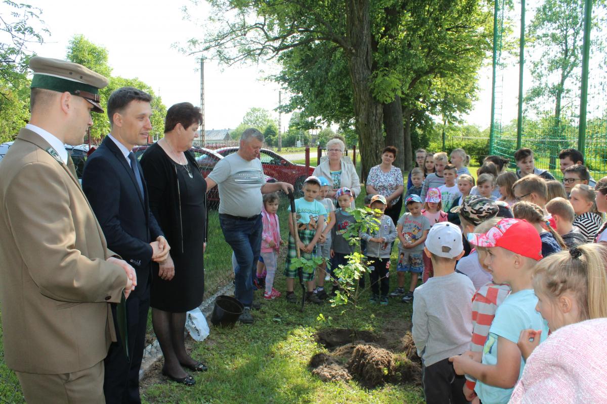 Uczniowie posadzili " Dąb Niepodległości"