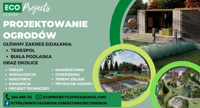EcoProjects Design, działająca w zakresie projektowania ogrodów.