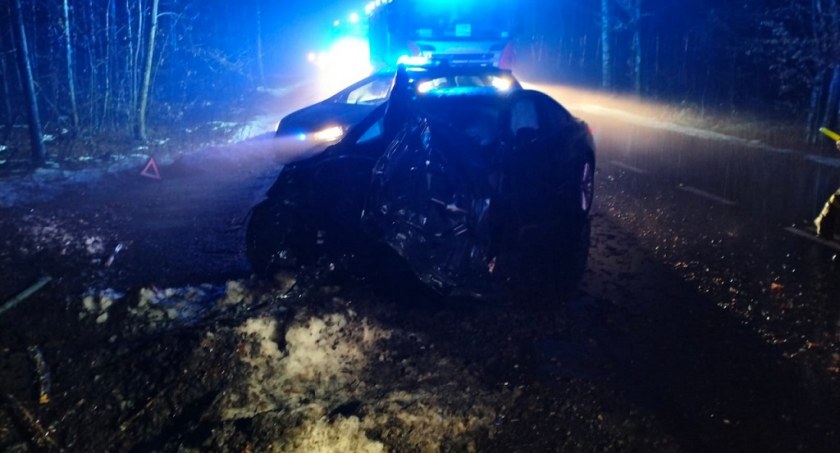 Pijany w BMW wjechał w Kaliłowie w drzewo
