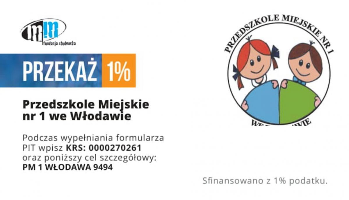 Wspomóż Przedszkole 1% podatku.