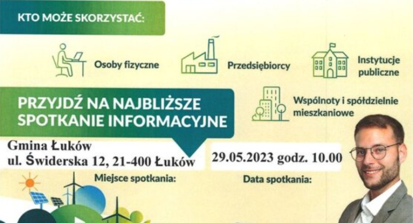 Gmina Łuków zaprasza na spotkanie Informacyjne o dotacjach i pożyczkach na Zieloną Energię