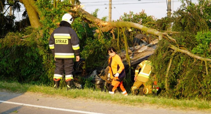 Wypadek pod Łukowem! Rozpędzone BMW wypadło z drogi (ZDJĘCIA+ WIDEO)