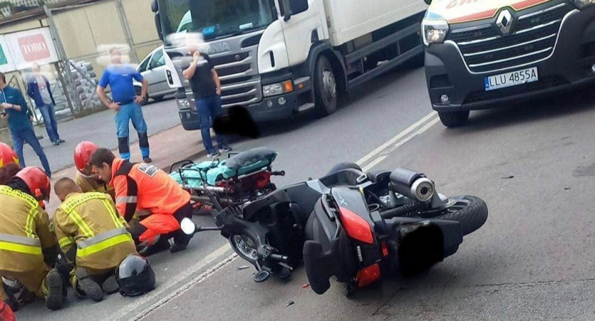 Wypadek w Łukowie. Poważne utrudnienia w centrum 